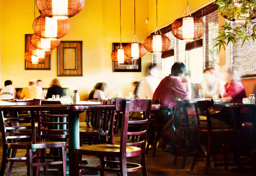 the busy dining room at cucina della nana