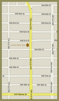 map showing location of cucina della nana